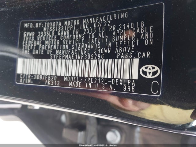 2022 Toyota COROLLA LE photo 9