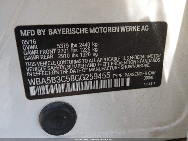 2016 BMW 535I XDRIVE 照片 9