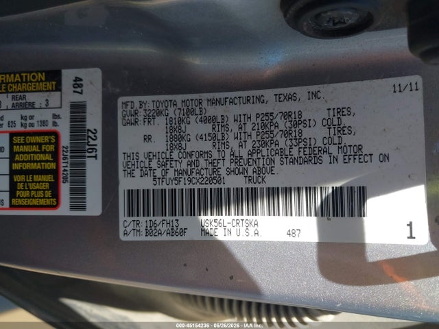 2012 Toyota TUNDRA GRADE 5.7L V8 photo 9