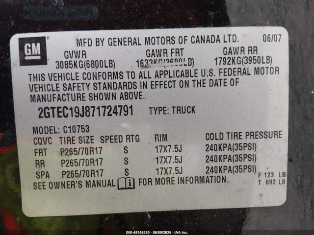 صورة 9 لـ 2007 GMC SIERRA 1500 SLE1