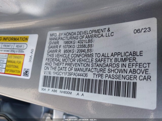 2023 Honda ACCORD EX 照片 9