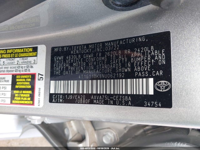 2022 Toyota CAMRY SE AWD — фото 9