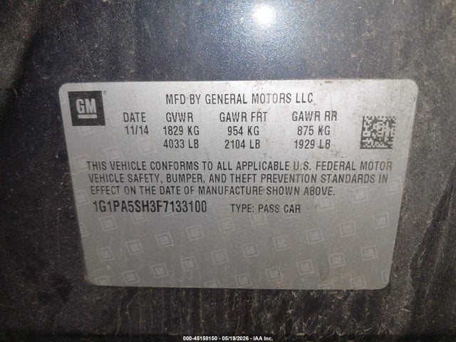 صورة 9 لـ 2015 Chevrolet CRUZE LS AUTO
