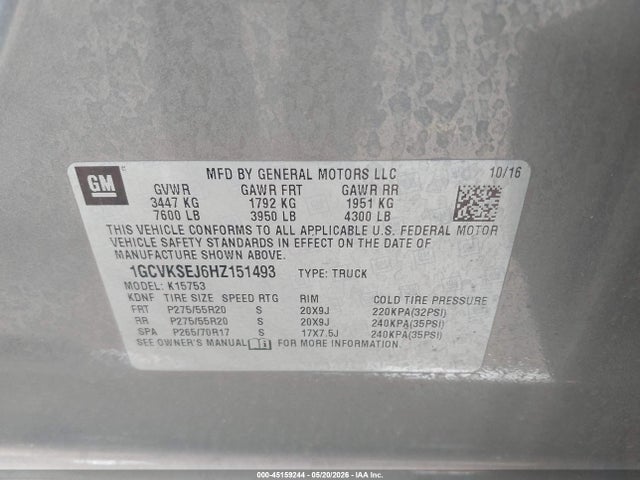 2017 Chevrolet SILVERADO 1500 1LZ 照片 9