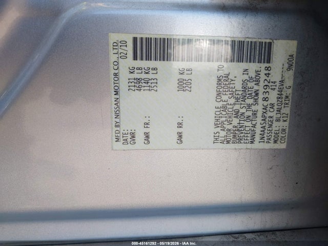 2010 Nissan MAXIMA 3.5 S photo 9