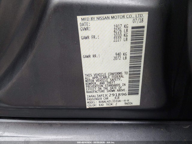 2018 Nissan ALTIMA 2.5 SR 照片 9