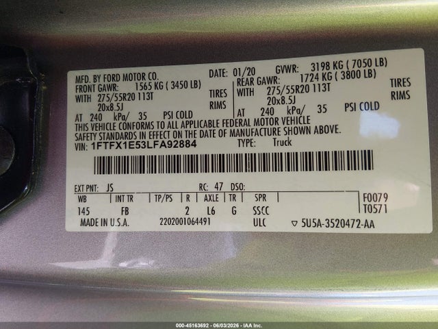 2020 FORD F-150 XLT 照片 9