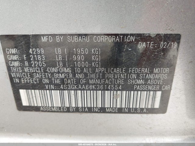 2019 SUBARU IMPREZA 2.0I 9