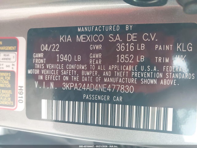 صورة 9 لـ 2022 KIA RIO S