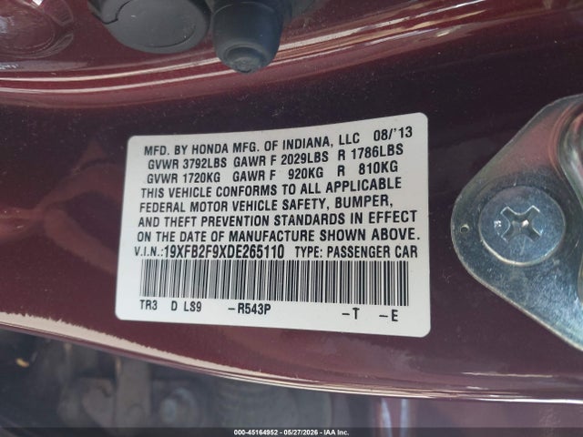 2013 Honda CIVIC EX-L 照片 9