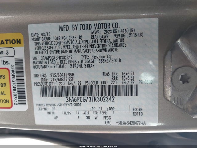 صورة 9 لـ 2015 FORD FUSION S