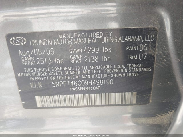 2009 Hyundai SONATA GLS 照片 9