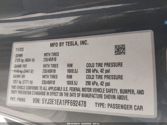 2023 Tesla MODEL 3 REAR-WHEEL DRIVE — фото 9