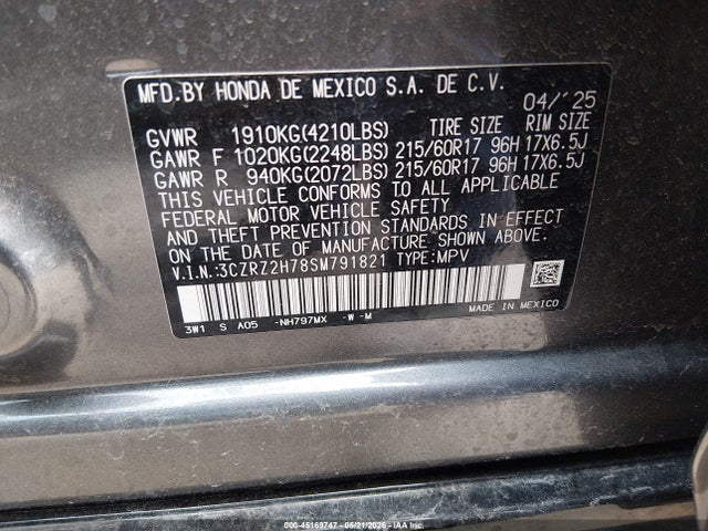 2025 HONDA HR-V AWD EX-L 9