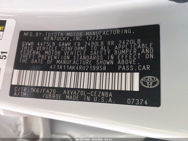 2024 Toyota CAMRY LE photo 9