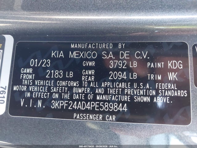2023 KIA FORTE LXS 9