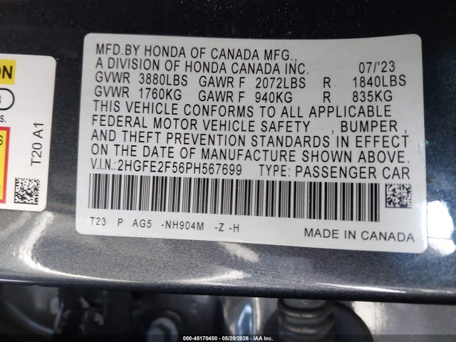2023 HONDA CIVIC SPORT 9