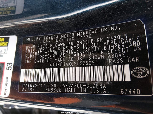 2021 Toyota CAMRY XSE 照片 9