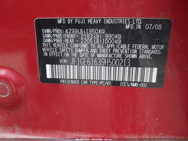 2009 Subaru IMPREZA 2.5I photo 9