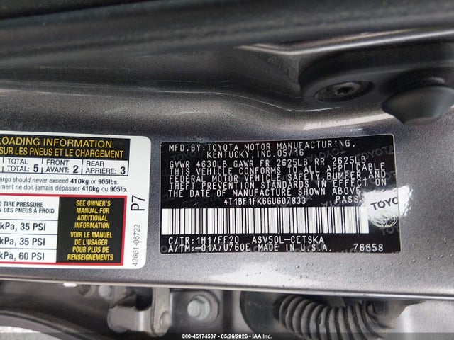 2016 Toyota CAMRY SE — фото 9