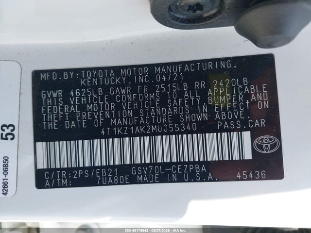 2021 Toyota CAMRY TRD photo 9