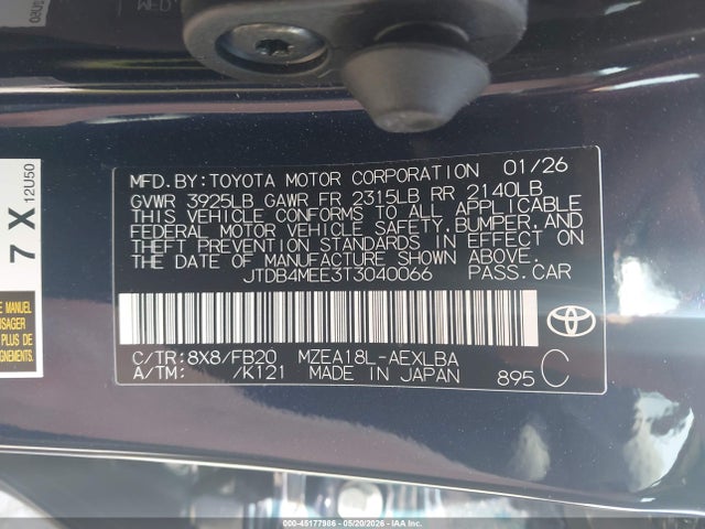 2026 Toyota COROLLA LE 照片 9
