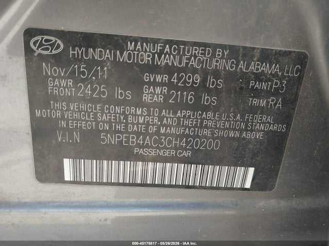 2012 Hyundai SONATA GLS 照片 9