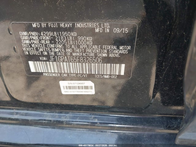 2015 Subaru IMPREZA 2.0I SPORT PREMIUM — фото 9