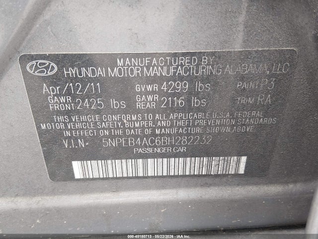 2011 Hyundai SONATA GLS — фото 9