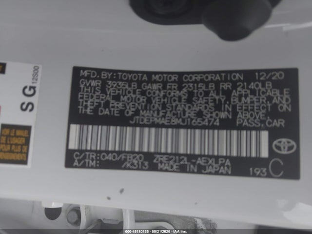 2021 Toyota COROLLA LE 照片 9