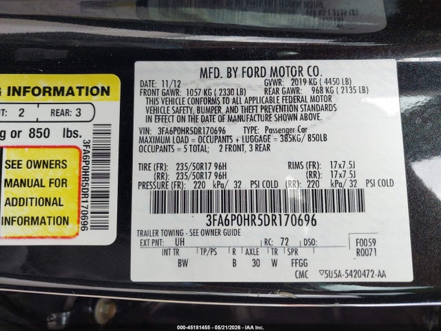 2013 FORD FUSION SE — фото 9
