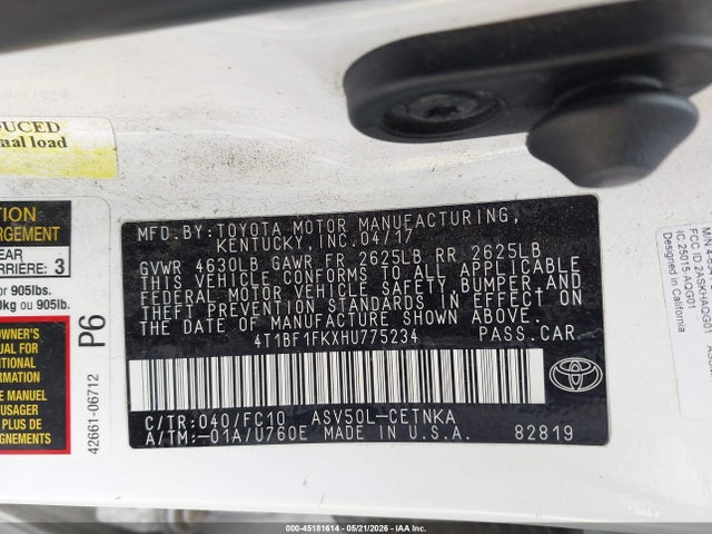 2017 Toyota CAMRY LE 照片 9