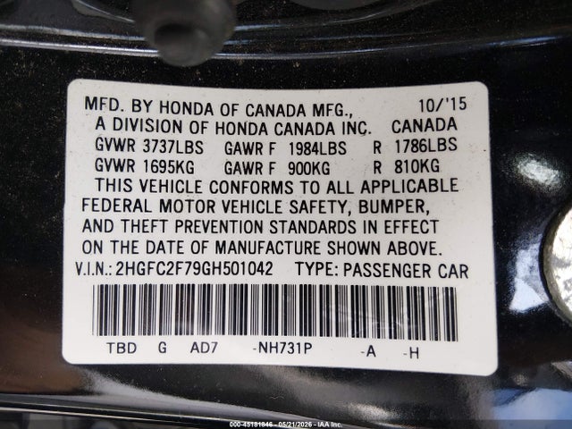 صورة 9 لـ 2016 Honda CIVIC EX