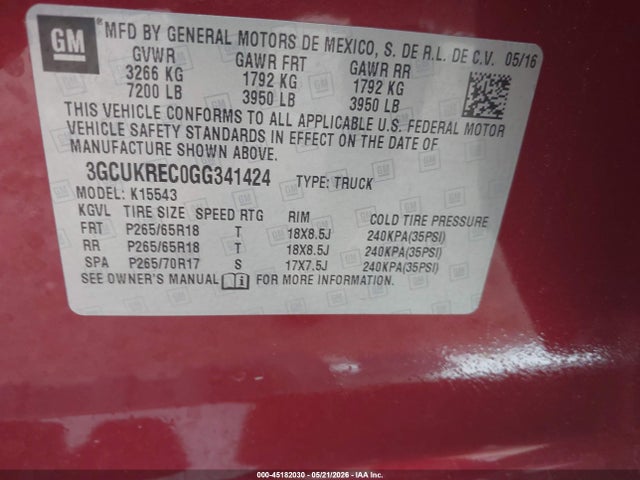 2016 Chevrolet SILVERADO 1500 2LT — фото 9