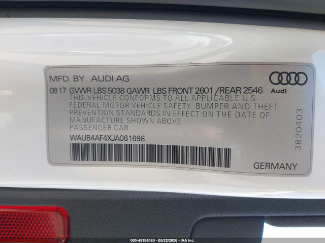 2018 AUDI S4 3.0T PREMIUM PLUS — фото 9