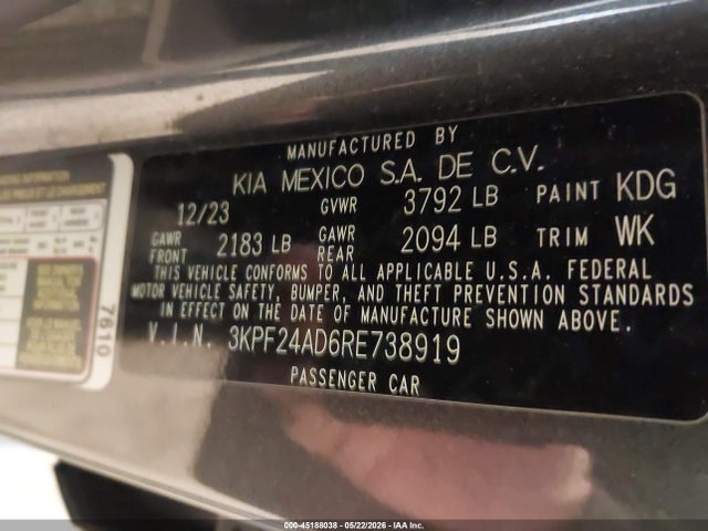 2024 KIA FORTE LXS 照片 9
