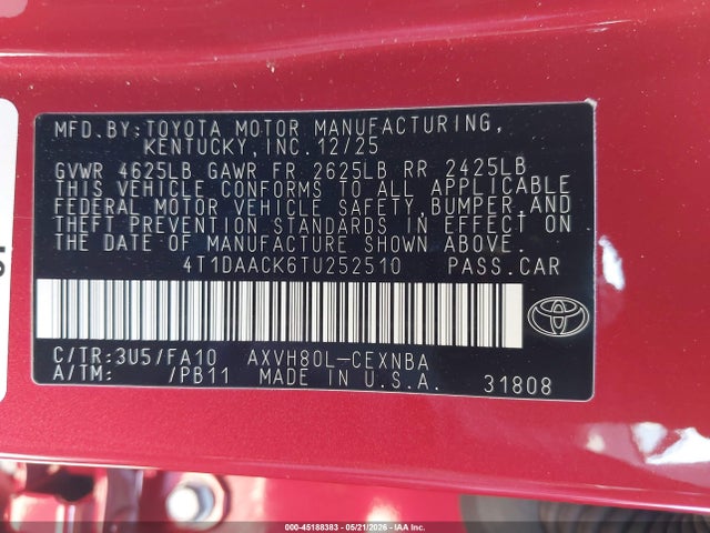 2026 Toyota CAMRY LE photo 9