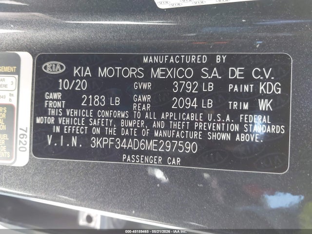 2021 KIA FORTE GT-LINE — фото 9
