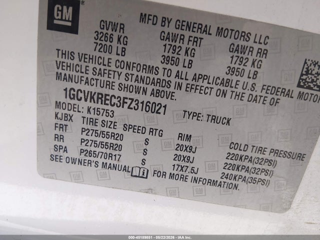 2015 Chevrolet SILVERADO 1500 2LT 照片 9