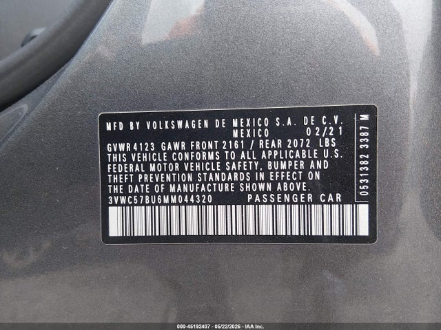 صورة 9 لـ 2021 Volkswagen JETTA 1.4T R-LINE/1.4T S/1.4T SE