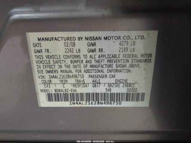 صورة 9 لـ 2008 Nissan ALTIMA 2.5 S