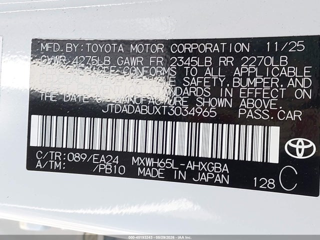 2026 Toyota PRIUS NIGHTSHADE photo 9