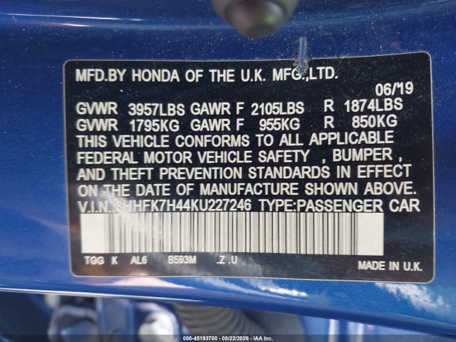 صورة 9 لـ 2019 Honda CIVIC SPORT