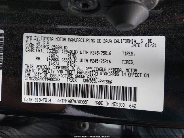 2021 Toyota TACOMA SR V6 照片 9