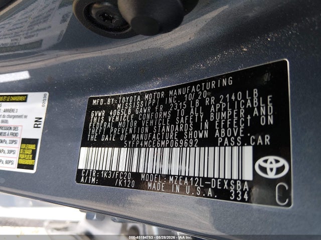 2021 Toyota COROLLA SE thumbnail 9