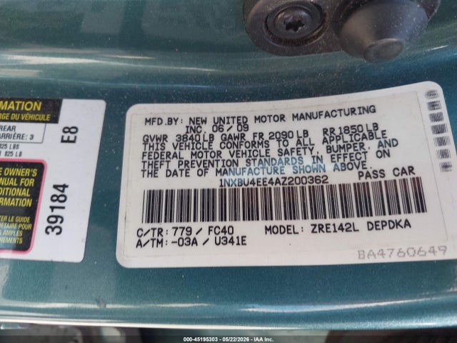 2010 Toyota COROLLA LE 照片 9