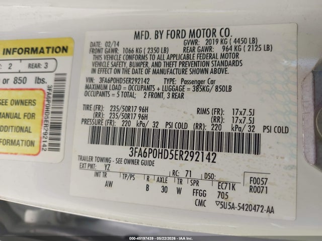 صورة 9 لـ 2014 FORD FUSION SE