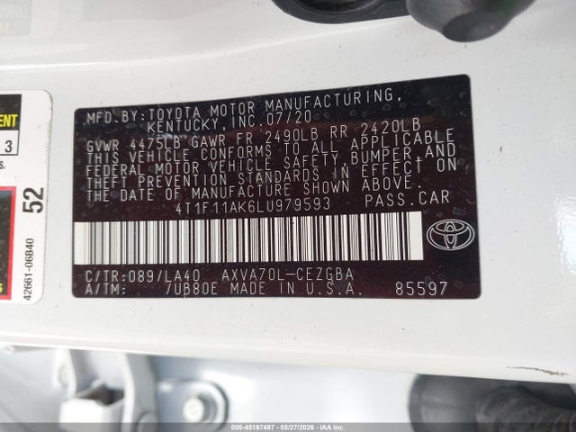 2020 Toyota CAMRY XLE 照片 9