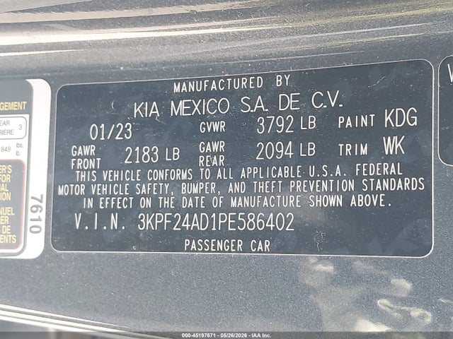 2023 KIA FORTE LXS 9
