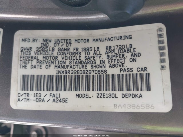 2008 Toyota COROLLA CE photo 9